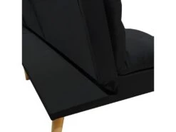 Banquette Convertible Angle Réversible Et Modulable Tissu Noir - KURT -Accueil-Canapé canape 10567651