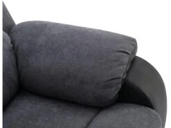 Canapé 3 Places Relax En Microfibre Et Simili Gris Et Noir BRODY -Accueil-Canapé canape 10678257