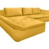 Canapé Convertible Angle Gauche En Tissu Côtelé Jaune - WINNIE -Accueil-Canapé canape 10685857
