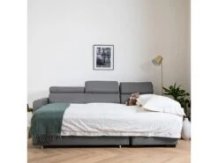 Canapé D'angle Convertible WARREN 3 Places Gris - HAPPY GARDEN -Accueil-Canapé canape 10779115