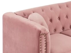 Canapé D'angle Réversible En Velours Vieux Rose TURNER -Accueil-Canapé canape 10838525