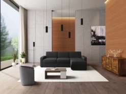 Canapé D'angle Convertible Express Et Réversible FLAVIEN En Tissu - Beige -Accueil-Canapé canape 10878521