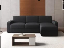 Canapé D'angle Convertible Express Et Réversible FLAVIEN En Tissu - Beige -Accueil-Canapé canape 10878523