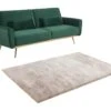 Ensemble Canapé 3 Places Convertible Clic-clac Vert Sapin LAUNEI Et Tapis Taupe DOLCE -Accueil-Canapé canape 10886885