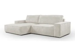 Ensemble Canapé D'angle Gauche Convertible Beige AMELIA Et Table Basse Dorée CHARLOTTE -Accueil-Canapé canape 10888157