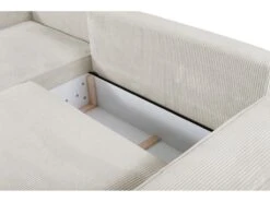 Ensemble Canapé D'angle Gauche Convertible Beige AMELIA Et Table Basse Dorée CHARLOTTE -Accueil-Canapé canape 10888161