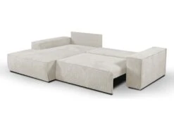 Ensemble Canapé D'angle Gauche Convertible Beige AMELIA Et Table Basse Dorée CHARLOTTE -Accueil-Canapé canape 10888165