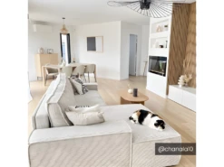 Ensemble Canapé D'angle Gauche Convertible Beige AMELIA Et Table Basse Dorée CHARLOTTE -Accueil-Canapé canape 10888171