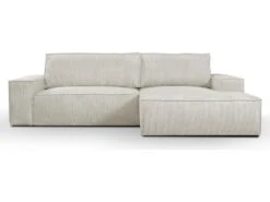 Ensemble Canapé D'angle Droit Convertible Beige AMELIA Et Table Basse Dorée CHARLOTTE -Accueil-Canapé canape 10888191