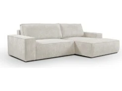 Ensemble Canapé D'angle Droit Convertible Beige AMELIA Et Table Basse Dorée CHARLOTTE -Accueil-Canapé canape 10888193