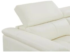 Canapé 2 Places En Cuir De Vachette Blanc BREYT II -Accueil-Canapé canape 10905831