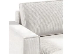 Canapé En U 5 Places Avec Coffre Isaac Velours Côtelé Blanc Cassé -Accueil-Canapé canape 11107269