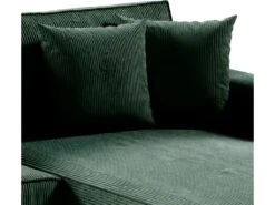 Canapé En U 5 Places Avec Coffre Isaac Velours Côtelé Vert Sapin -Accueil-Canapé canape 11107701