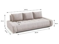 Canapé Convertible 3 Places Avec Coffre Jonas Crème -Accueil-Canapé canape 11116463