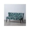 Canapé Bleu Avec Feuilles Velours/Bois - TSAMI -Accueil-Canapé canape 11121397