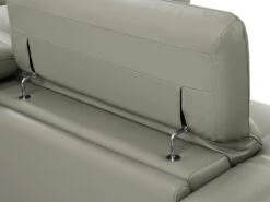 Canapé 3 Places Relax électrique En Cuir De Vachette Gris Clair AZIDEE II -Accueil-Canapé canape 11160925