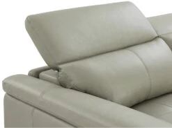 Canapé 3 Places Relax électrique En Cuir De Vachette Gris Clair AZIDEE II -Accueil-Canapé canape 11160959