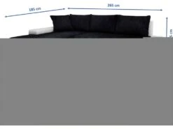 Canapé D'angle Convertible Gauche 4 Places Avec Coffre Joakim Noir Et Blanc -Accueil-Canapé canape 11222053