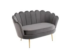 Canapé 2 Places Coquillage En Velours Anthracite DANDELION De Pascal Morabito -Accueil-Canapé canape 1177633