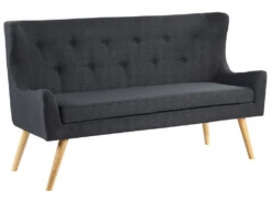 Canapé Banquette 2 Places En Tissu Noir SKIBBY 15 Canapé Banquette 2 Places En Tissu Noir SKIBBY -Accueil-Canapé canape 11776987