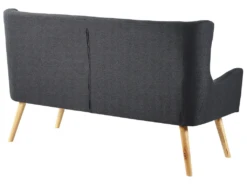 Canapé Banquette 2 Places En Tissu Noir SKIBBY 17 Canapé Banquette 2 Places En Tissu Noir SKIBBY -Accueil-Canapé canape 11776991