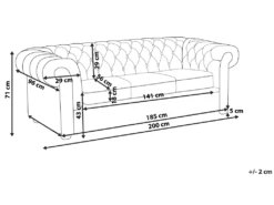 Canapé 3 Places Patchwork En Tissu Jaune CHESTERFIELD -Accueil-Canapé canape 11780915