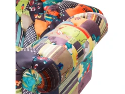 Canapé 3 Places Patchwork En Tissu Jaune CHESTERFIELD -Accueil-Canapé canape 11780925