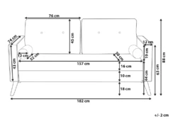 Canapé 2 Places En Tissu Noir KALMAR -Accueil-Canapé canape 11781583