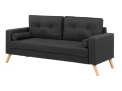 Canapé 2 Places En Tissu Noir KALMAR -Accueil-Canapé canape 11781585