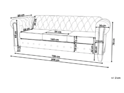 Canapé 3 Places En Tissu Beige Avec Pieds Droits CHESTERFIELD -Accueil-Canapé canape 11783421