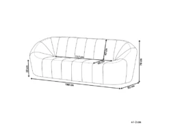 Canapé 3 Places En Tissus Blanc LOMMA -Accueil-Canapé canape 11784989