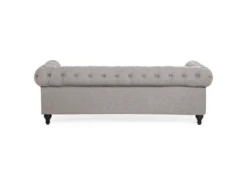 Canapé En Tissu Gris Clair 3 Places CHESTERFIELD -Accueil-Canapé canape 11787163
