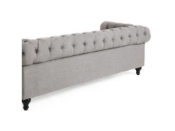 Canapé En Tissu Gris Clair 3 Places CHESTERFIELD -Accueil-Canapé canape 11787165
