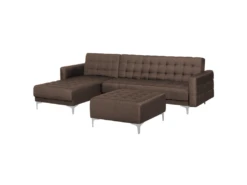 Canapé Angle Droite Convertible En Tissu Marron Foncé 4 Places Avec Pouf ABERDEEN 15 Canapé Angle Droite Convertible En Tissu Marron Foncé 4 Places Avec Pouf ABERDEEN -Accueil-Canapé canape 11815719