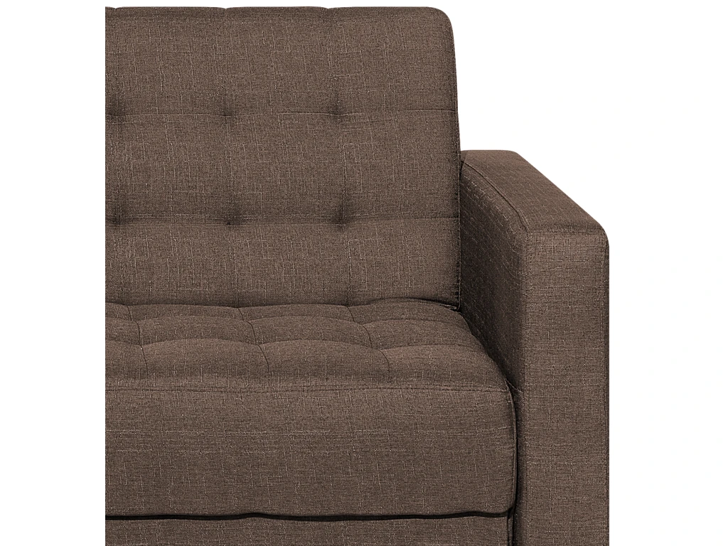 Canapé Convertible 3 Places En Tissu Marron Foncé ABERDEEN 10 Canapé Convertible 3 Places En Tissu Marron Foncé ABERDEEN – Image 8