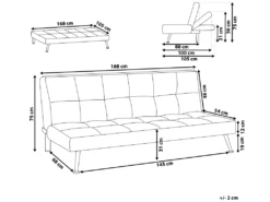 Canapé Convertible 3 Places En Tissu Rouge HASLE -Accueil-Canapé canape 11921913