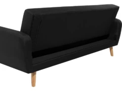 Canapé Convertible 3 Places En Tissu Noir FLORLI -Accueil-Canapé canape 11941363