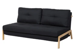 Canapé Convertible 2 Places En Tissu Noir EDLAND -Accueil-Canapé canape 11941713