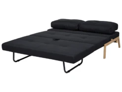 Canapé Convertible 2 Places En Tissu Noir EDLAND -Accueil-Canapé canape 11941717