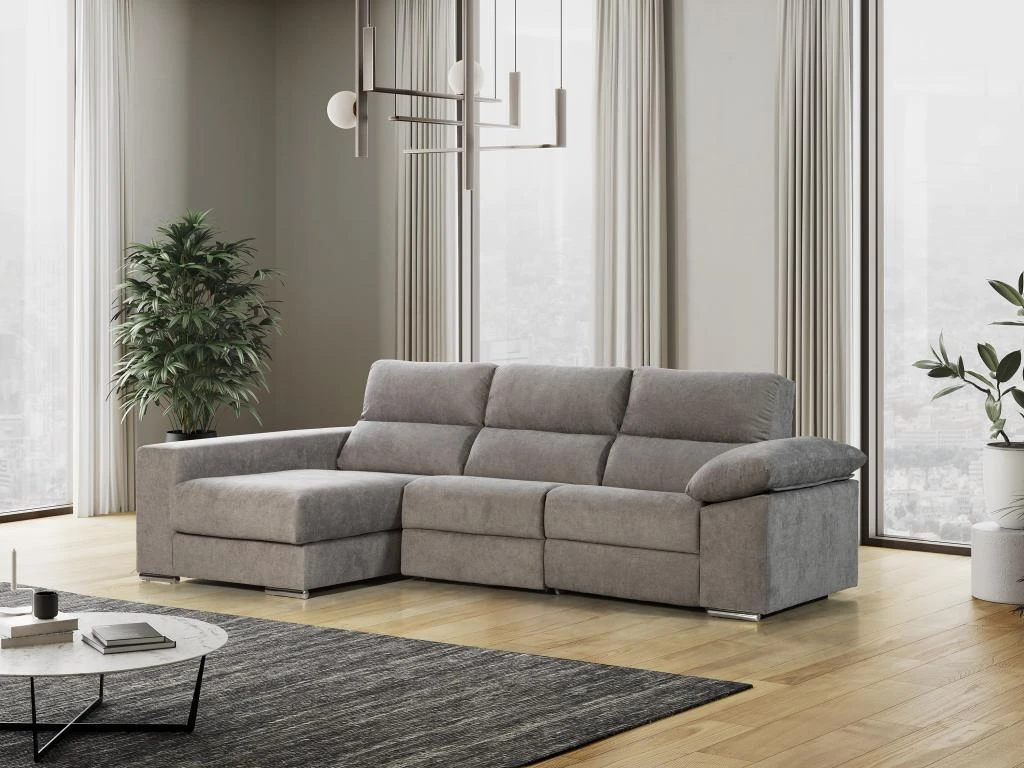 Canapé D'angle Gauche Relax électrique Avec Têtières En Tissu Gris DIDIUS 3 Canapé D'angle Gauche Relax électrique Avec Têtières En Tissu Gris DIDIUS