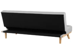 Canapé Convertible 3 Places En Tissu Gris Clair FROYA -Accueil-Canapé canape 11943299