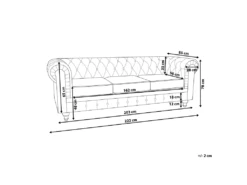 Canapé 3 Places En Tissu Beige CHESTERFIELD BIG -Accueil-Canapé canape 12012175