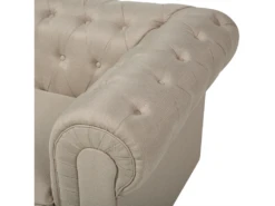 Canapé 3 Places En Tissu Beige CHESTERFIELD BIG -Accueil-Canapé canape 12012185