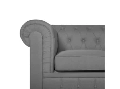 Canapé 3 Places En Tissu Gris Clair CHESTERFIELD BIG 17 Canapé 3 Places En Tissu Gris Clair CHESTERFIELD BIG -Accueil-Canapé canape 12012493
