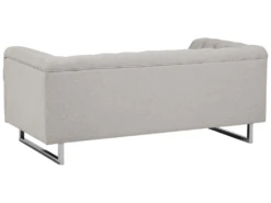 Canapé Chesterfield 2 Places En Tissu Beige VISSLAND -Accueil-Canapé canape 12012685