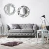 Canapé Chesterfield 2 Places En Tissu Gris Clair VISSLAND 1 Canapé Chesterfield 2 Places En Tissu Gris Clair VISSLAND -Accueil-Canapé canape 12012715