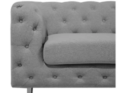 Canapé Chesterfield 2 Places En Tissu Gris Clair VISSLAND -Accueil-Canapé canape 12012727