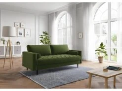 Canapé Droit MAEL Cacharel En Velours Kaki Fixe -Accueil-Canapé canape 12219271