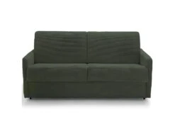 Canapé Convertible 3 Places En Velours Côtelé Vert - Ouverture Express - Couchage Quotidien - Matelas HD 140 X 190 - Sienne -Accueil-Canapé canape 12261373
