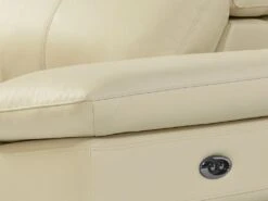 Canapé D'angle Gauche Relax électrique En Cuir De Vachette Beige PUNO II -Accueil-Canapé canape 12292069